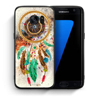 Thumbnail for Θήκη Samsung S7 Edge DreamCatcher Boho από τη Smartfits με σχέδιο στο πίσω μέρος και μαύρο περίβλημα | Samsung S7 Edge DreamCatcher Boho case with colorful back and black bezels