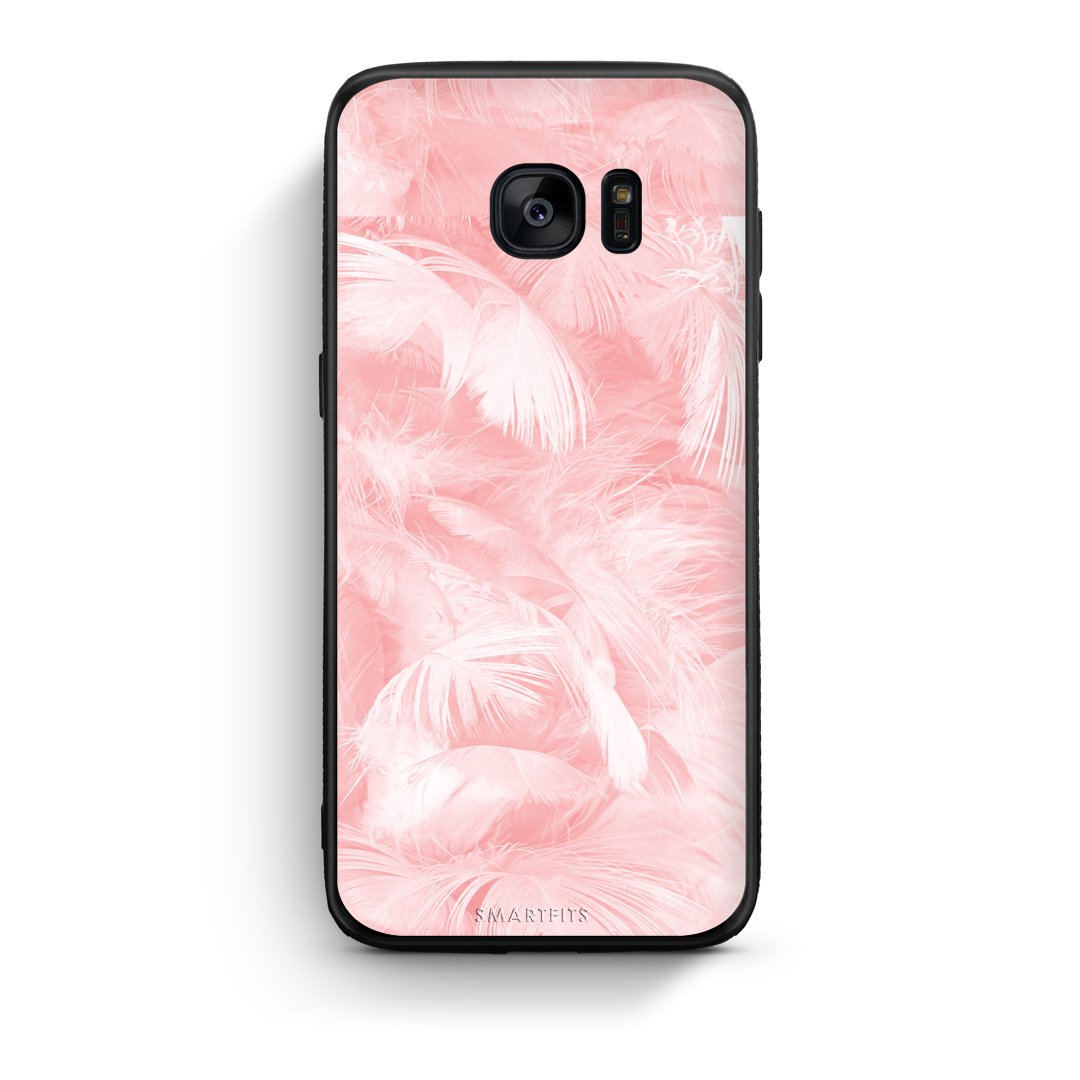 33 - samsung galaxy s7 edge Pink Feather Boho case, cover, bumper