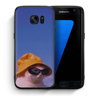 Thumbnail for Θήκη Samsung S7 Edge Cat Diva από τη Smartfits με σχέδιο στο πίσω μέρος και μαύρο περίβλημα | Samsung S7 Edge Cat Diva case with colorful back and black bezels