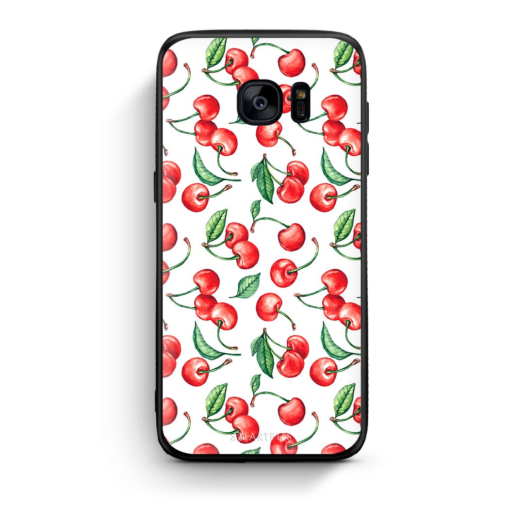 samsung s7 edge Cherry Summer θήκη από τη Smartfits με σχέδιο στο πίσω μέρος και μαύρο περίβλημα | Smartphone case with colorful back and black bezels by Smartfits