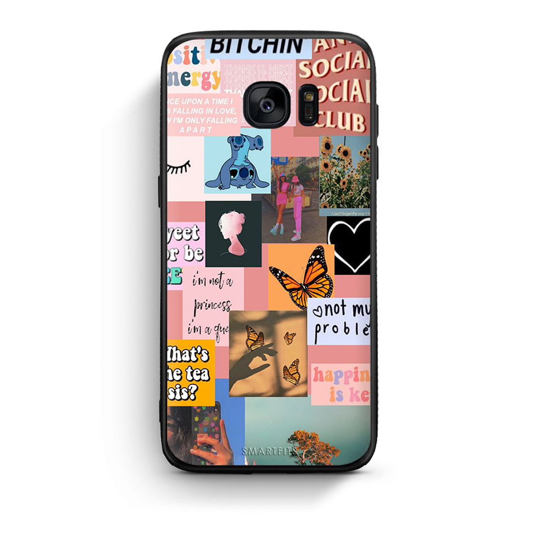 samsung s7 edge Collage Bitchin Θήκη Αγίου Βαλεντίνου από τη Smartfits με σχέδιο στο πίσω μέρος και μαύρο περίβλημα | Smartphone case with colorful back and black bezels by Smartfits