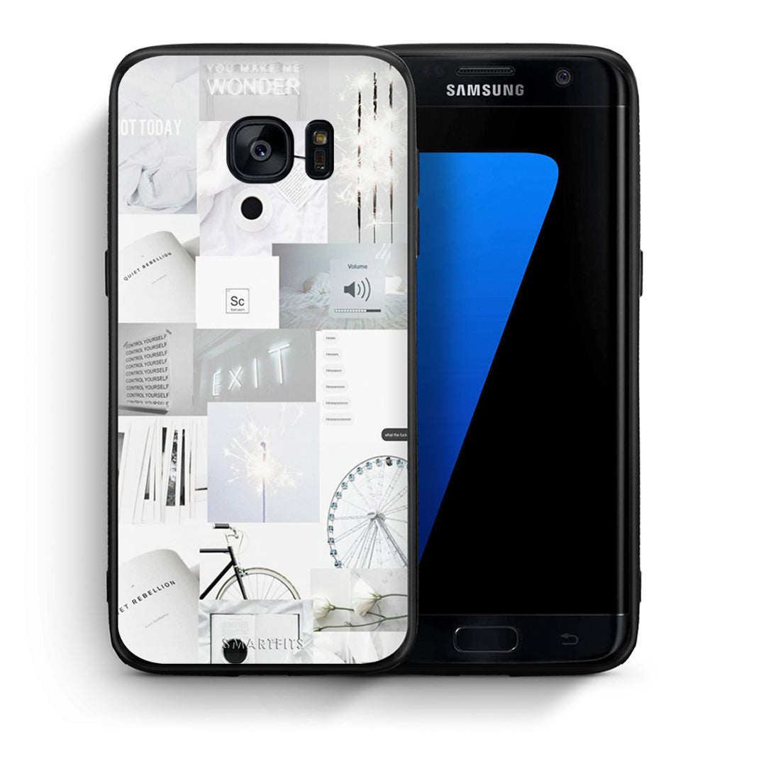 Θήκη Αγίου Βαλεντίνου Samsung S7 Edge Collage Make Me Wonder από τη Smartfits με σχέδιο στο πίσω μέρος και μαύρο περίβλημα | Samsung S7 Edge Collage Make Me Wonder case with colorful back and black bezels