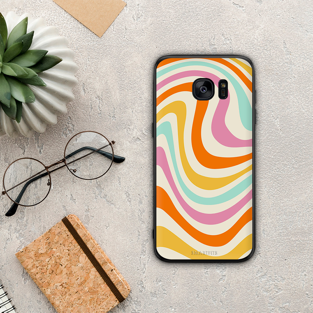 Colourful Waves - Samsung Galaxy S7 Edge θήκη