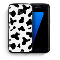 Thumbnail for Θήκη Samsung S7 Edge Cow Print από τη Smartfits με σχέδιο στο πίσω μέρος και μαύρο περίβλημα | Samsung S7 Edge Cow Print case with colorful back and black bezels