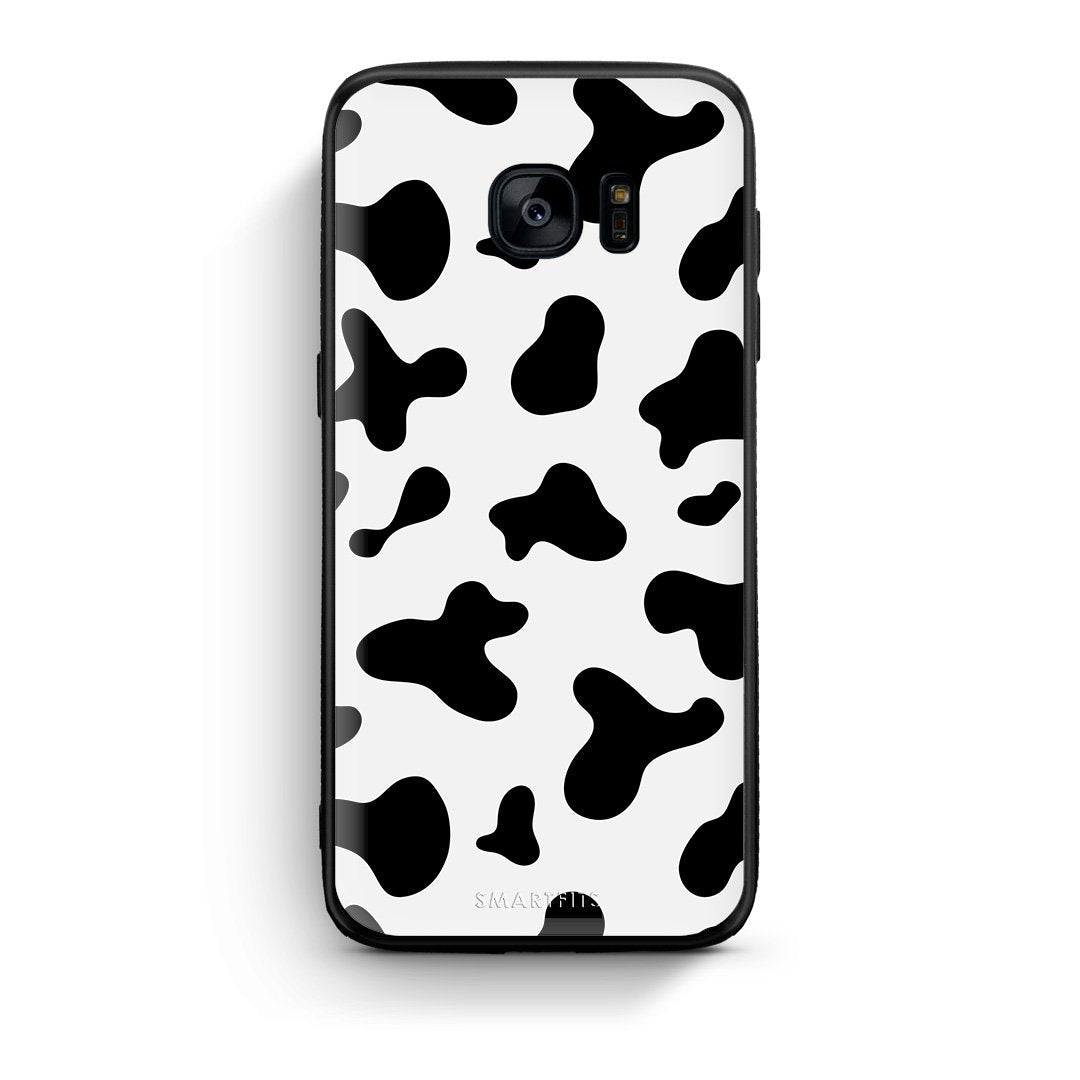 samsung s7 Cow Print θήκη από τη Smartfits με σχέδιο στο πίσω μέρος και μαύρο περίβλημα | Smartphone case with colorful back and black bezels by Smartfits