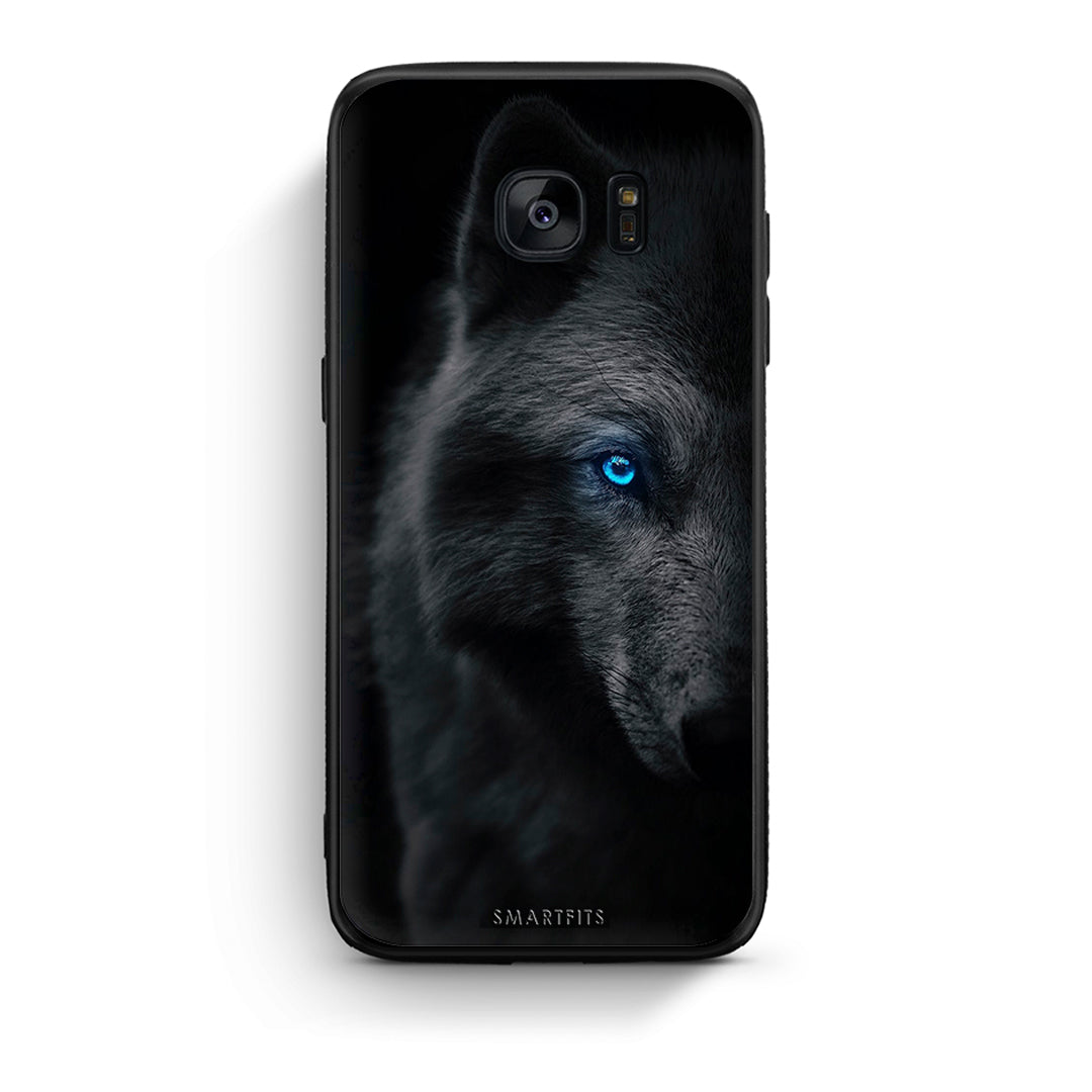 samsung s7 Dark Wolf θήκη από τη Smartfits με σχέδιο στο πίσω μέρος και μαύρο περίβλημα | Smartphone case with colorful back and black bezels by Smartfits