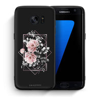 Thumbnail for Θήκη Samsung S7 Edge Frame Flower από τη Smartfits με σχέδιο στο πίσω μέρος και μαύρο περίβλημα | Samsung S7 Edge Frame Flower case with colorful back and black bezels