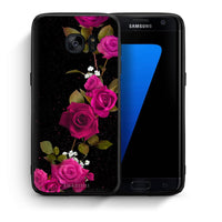 Thumbnail for Θήκη Samsung S7 Edge Red Roses Flower από τη Smartfits με σχέδιο στο πίσω μέρος και μαύρο περίβλημα | Samsung S7 Edge Red Roses Flower case with colorful back and black bezels