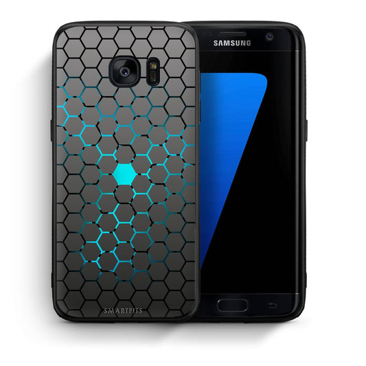 Θήκη Samsung S7 Edge Hexagonal Geometric από τη Smartfits με σχέδιο στο πίσω μέρος και μαύρο περίβλημα | Samsung S7 Edge Hexagonal Geometric case with colorful back and black bezels