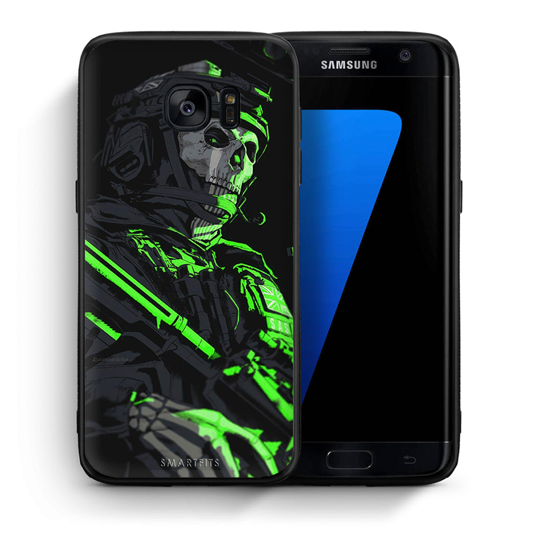 Θήκη Αγίου Βαλεντίνου Samsung S7 Edge Green Soldier από τη Smartfits με σχέδιο στο πίσω μέρος και μαύρο περίβλημα | Samsung S7 Edge Green Soldier case with colorful back and black bezels