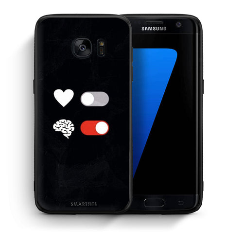 Θήκη Αγίου Βαλεντίνου Samsung S7 Edge Heart Vs Brain από τη Smartfits με σχέδιο στο πίσω μέρος και μαύρο περίβλημα | Samsung S7 Edge Heart Vs Brain case with colorful back and black bezels