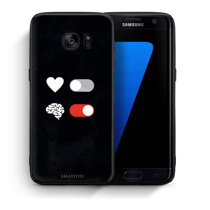 Θήκη Αγίου Βαλεντίνου Samsung S7 Heart Vs Brain από τη Smartfits με σχέδιο στο πίσω μέρος και μαύρο περίβλημα | Samsung S7 Heart Vs Brain case with colorful back and black bezels