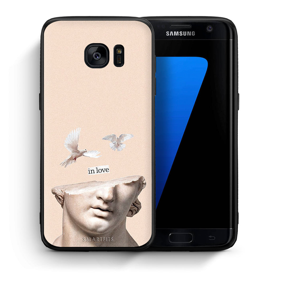 Θήκη Samsung S7 Edge In Love από τη Smartfits με σχέδιο στο πίσω μέρος και μαύρο περίβλημα | Samsung S7 Edge In Love case with colorful back and black bezels