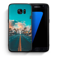 Thumbnail for Θήκη Samsung S7 Edge City Landscape από τη Smartfits με σχέδιο στο πίσω μέρος και μαύρο περίβλημα | Samsung S7 Edge City Landscape case with colorful back and black bezels