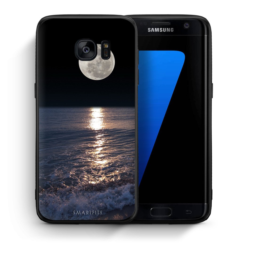 Θήκη Samsung S7 Edge Moon Landscape από τη Smartfits με σχέδιο στο πίσω μέρος και μαύρο περίβλημα | Samsung S7 Edge Moon Landscape case with colorful back and black bezels