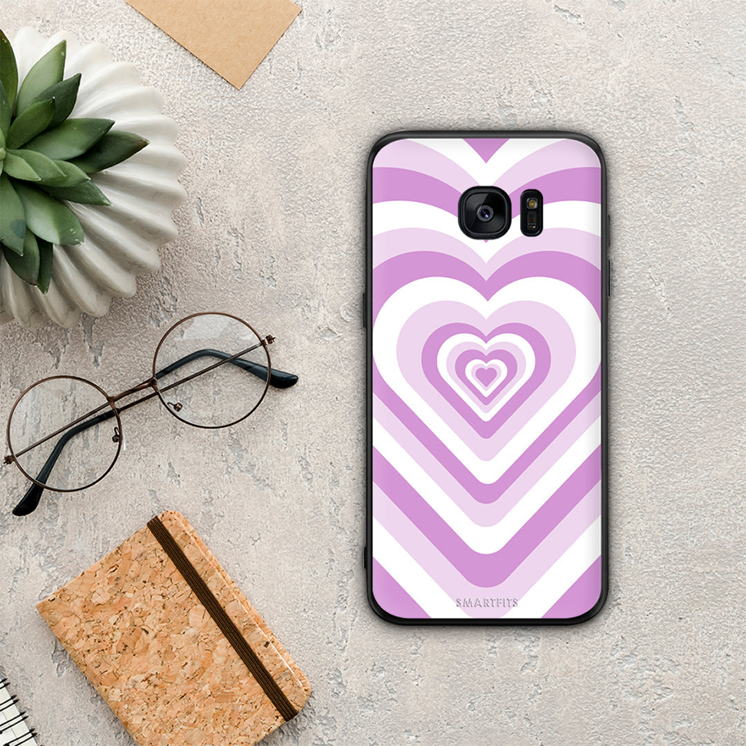 Lilac Hearts - Samsung Galaxy S7 Edge θήκη