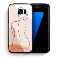 Thumbnail for Θήκη Samsung S7 Edge LineArt Woman από τη Smartfits με σχέδιο στο πίσω μέρος και μαύρο περίβλημα | Samsung S7 Edge LineArt Woman case with colorful back and black bezels