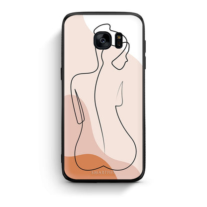 samsung s7 edge LineArt Woman θήκη από τη Smartfits με σχέδιο στο πίσω μέρος και μαύρο περίβλημα | Smartphone case with colorful back and black bezels by Smartfits