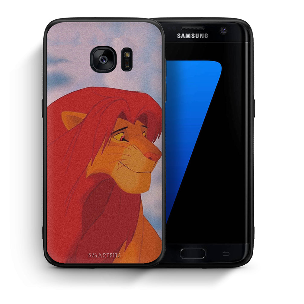 Θήκη Αγίου Βαλεντίνου Samsung S7 Edge Lion Love 1 από τη Smartfits με σχέδιο στο πίσω μέρος και μαύρο περίβλημα | Samsung S7 Edge Lion Love 1 case with colorful back and black bezels