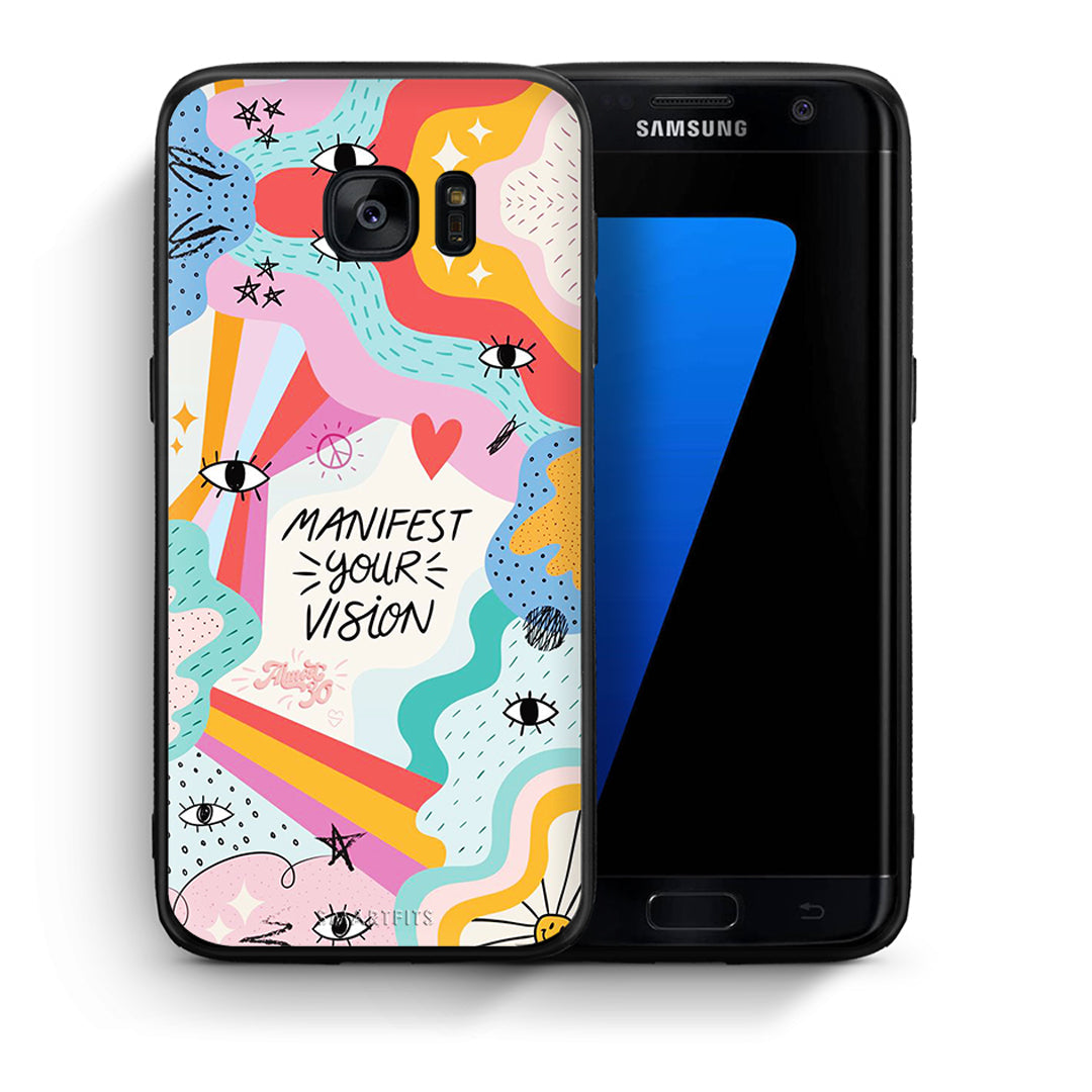 Θήκη Samsung S7 Edge Manifest Your Vision από τη Smartfits με σχέδιο στο πίσω μέρος και μαύρο περίβλημα | Samsung S7 Edge Manifest Your Vision case with colorful back and black bezels