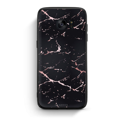 4 - samsung galaxy s7 edge Black Rosegold Marble case, cover, bumper