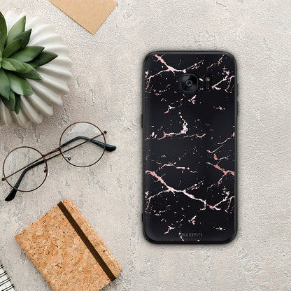 Marble Black Rosegold - Samsung Galaxy S7 Edge θήκη