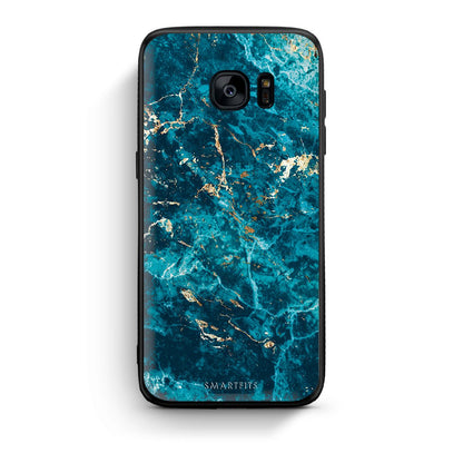 samsung s7 edge Marble Blue θήκη από τη Smartfits με σχέδιο στο πίσω μέρος και μαύρο περίβλημα | Smartphone case with colorful back and black bezels by Smartfits