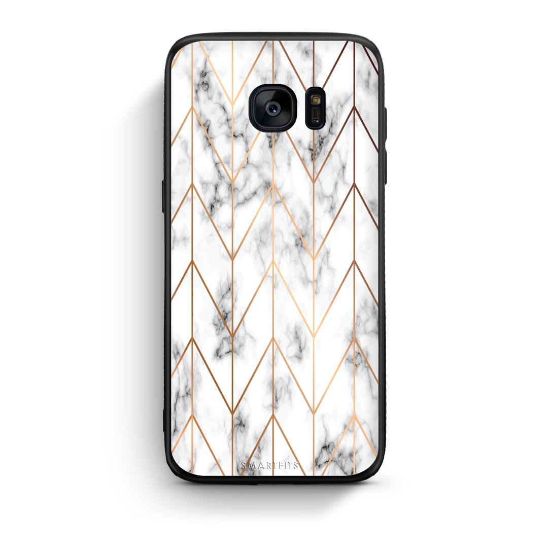 44 - samsung galaxy s7 edge Gold Geometric Marble case, cover, bumper