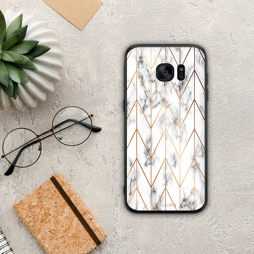 Marble Gold Geometric - Samsung Galaxy S7 Edge θήκη