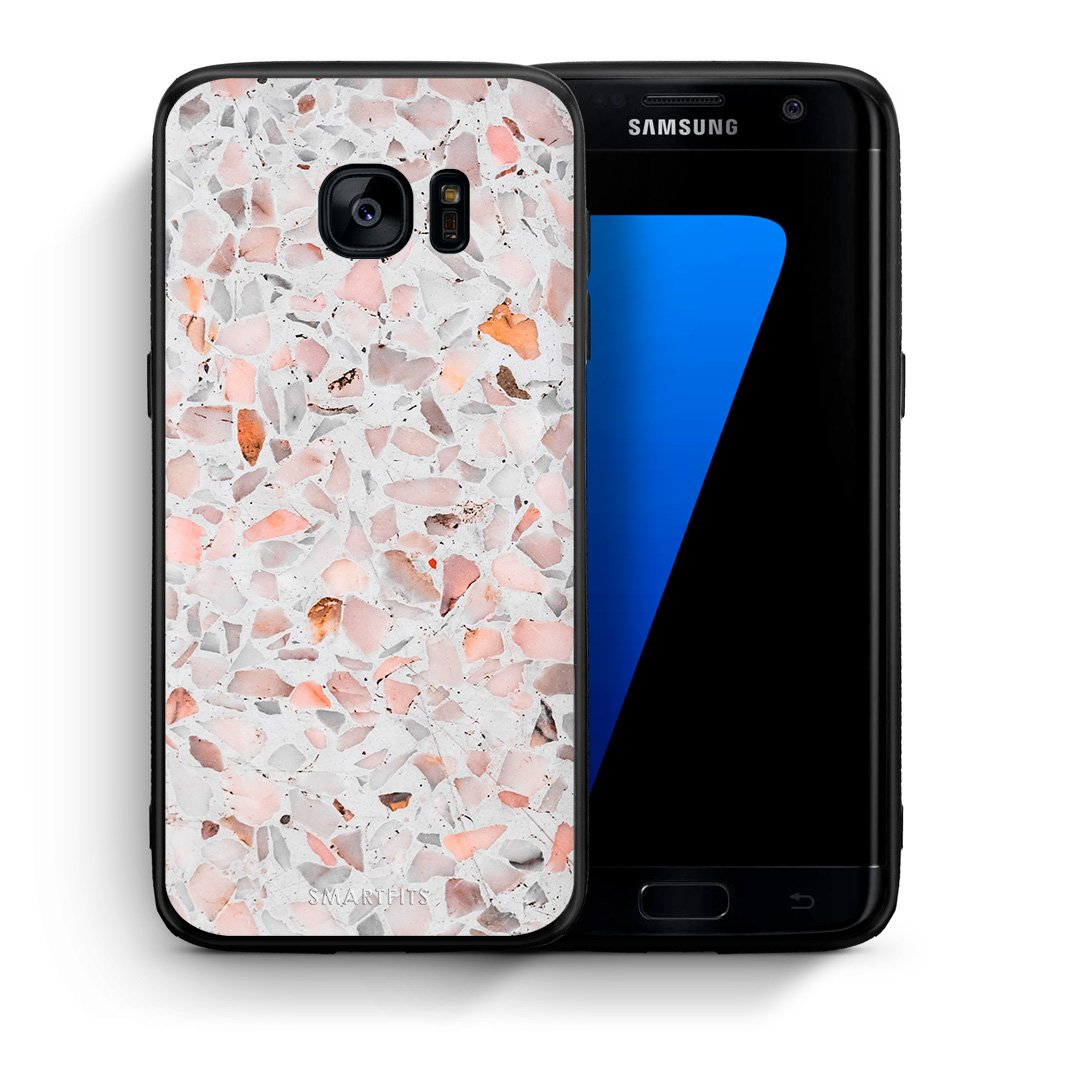 Θήκη Samsung S7 Edge Marble Terrazzo από τη Smartfits με σχέδιο στο πίσω μέρος και μαύρο περίβλημα | Samsung S7 Edge Marble Terrazzo case with colorful back and black bezels
