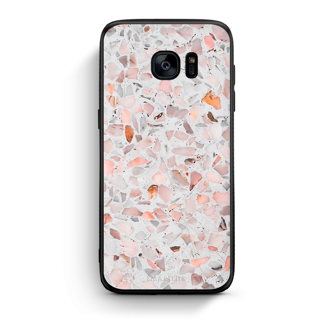 samsung s7 Marble Terrazzo θήκη από τη Smartfits με σχέδιο στο πίσω μέρος και μαύρο περίβλημα | Smartphone case with colorful back and black bezels by Smartfits