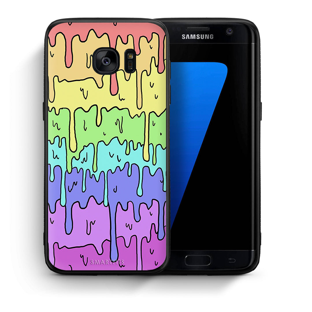 Θήκη Samsung S7 Edge Melting Rainbow από τη Smartfits με σχέδιο στο πίσω μέρος και μαύρο περίβλημα | Samsung S7 Edge Melting Rainbow case with colorful back and black bezels