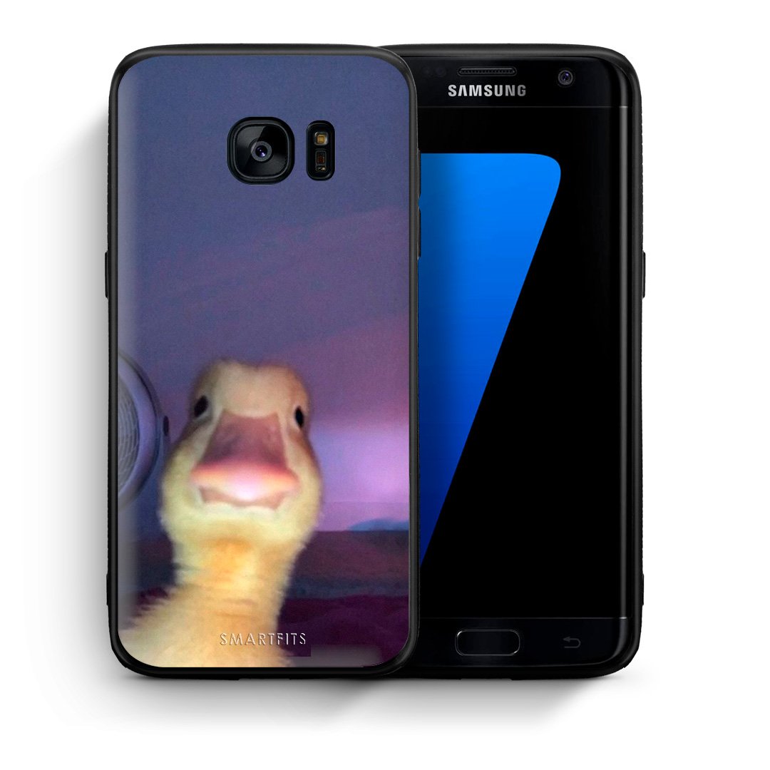 Θήκη Samsung S7 Edge Meme Duck από τη Smartfits με σχέδιο στο πίσω μέρος και μαύρο περίβλημα | Samsung S7 Edge Meme Duck case with colorful back and black bezels