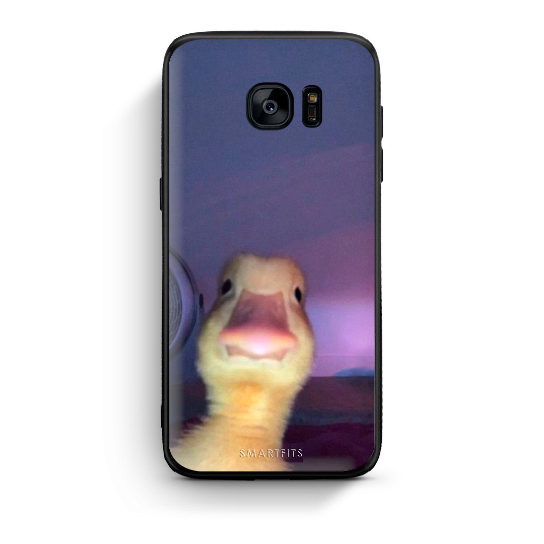 samsung s7 edge Meme Duck θήκη από τη Smartfits με σχέδιο στο πίσω μέρος και μαύρο περίβλημα | Smartphone case with colorful back and black bezels by Smartfits