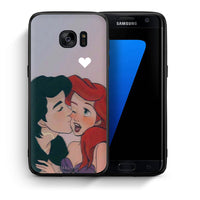 Thumbnail for Θήκη Αγίου Βαλεντίνου Samsung S7 Edge Mermaid Love από τη Smartfits με σχέδιο στο πίσω μέρος και μαύρο περίβλημα | Samsung S7 Edge Mermaid Love case with colorful back and black bezels