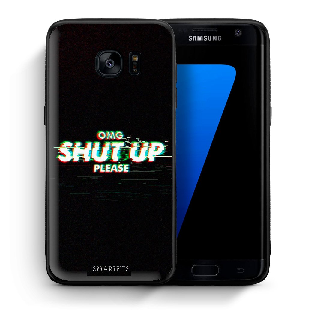 Θήκη Samsung S7 Edge OMG ShutUp από τη Smartfits με σχέδιο στο πίσω μέρος και μαύρο περίβλημα | Samsung S7 Edge OMG ShutUp case with colorful back and black bezels