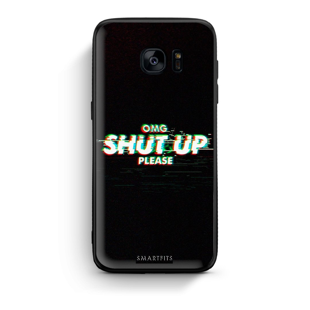 samsung s7 edge OMG ShutUp θήκη από τη Smartfits με σχέδιο στο πίσω μέρος και μαύρο περίβλημα | Smartphone case with colorful back and black bezels by Smartfits
