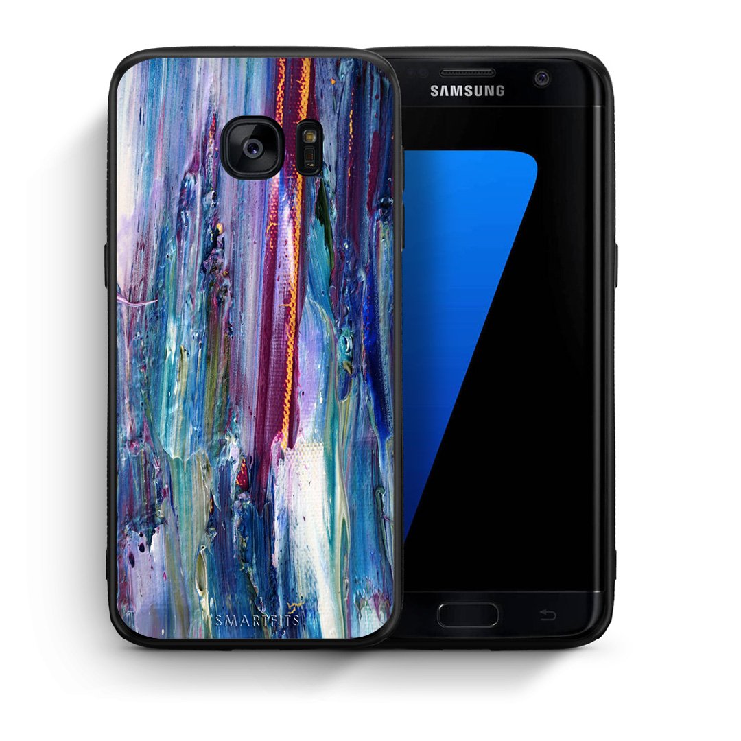 Θήκη Samsung S7 Edge Winter Paint από τη Smartfits με σχέδιο στο πίσω μέρος και μαύρο περίβλημα | Samsung S7 Edge Winter Paint case with colorful back and black bezels