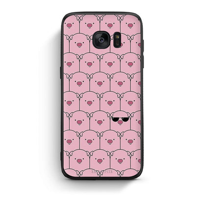 samsung s7 Pig Glasses θήκη από τη Smartfits με σχέδιο στο πίσω μέρος και μαύρο περίβλημα | Smartphone case with colorful back and black bezels by Smartfits