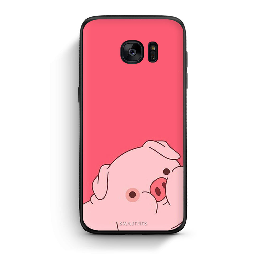 samsung s7 Pig Love 1 Θήκη Αγίου Βαλεντίνου από τη Smartfits με σχέδιο στο πίσω μέρος και μαύρο περίβλημα | Smartphone case with colorful back and black bezels by Smartfits