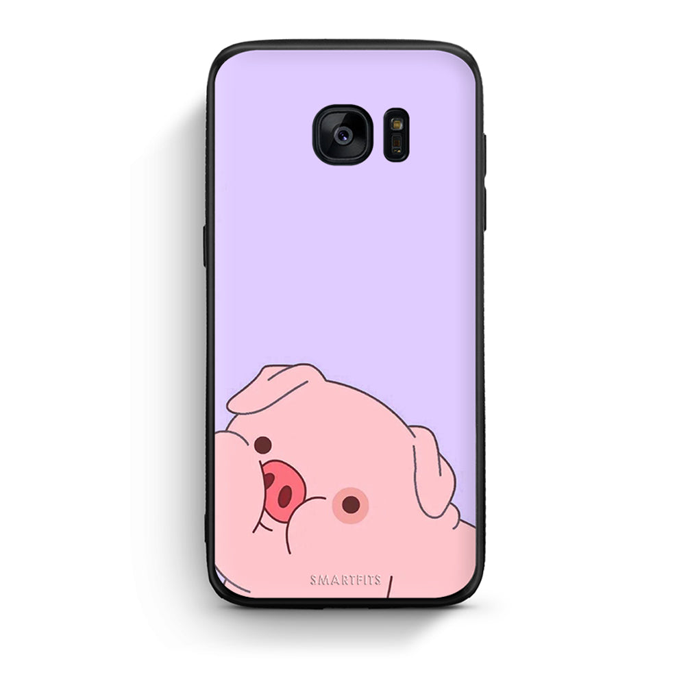 samsung s7 Pig Love 2 Θήκη Αγίου Βαλεντίνου από τη Smartfits με σχέδιο στο πίσω μέρος και μαύρο περίβλημα | Smartphone case with colorful back and black bezels by Smartfits