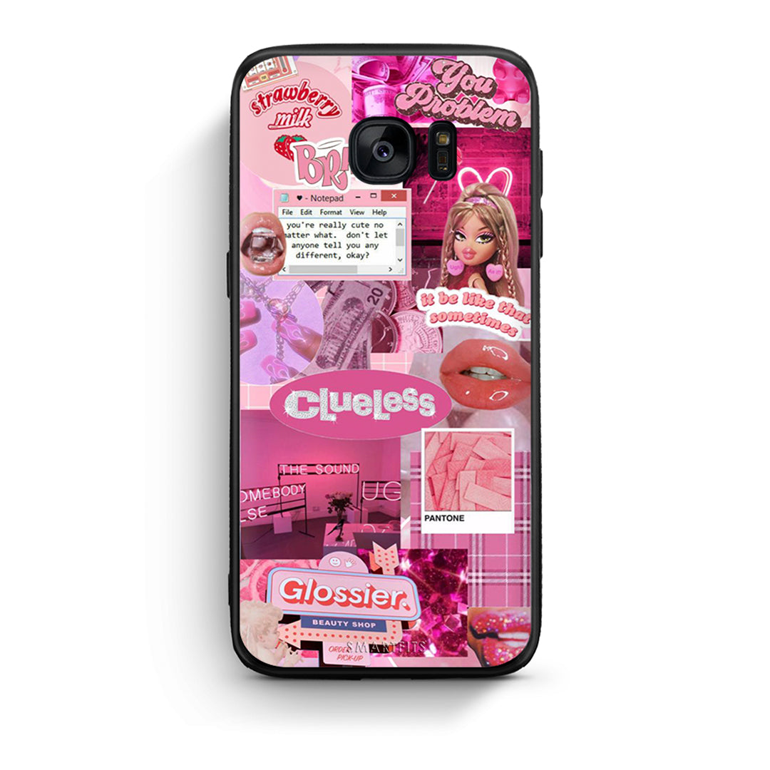 samsung s7 edge Pink Love Θήκη Αγίου Βαλεντίνου από τη Smartfits με σχέδιο στο πίσω μέρος και μαύρο περίβλημα | Smartphone case with colorful back and black bezels by Smartfits
