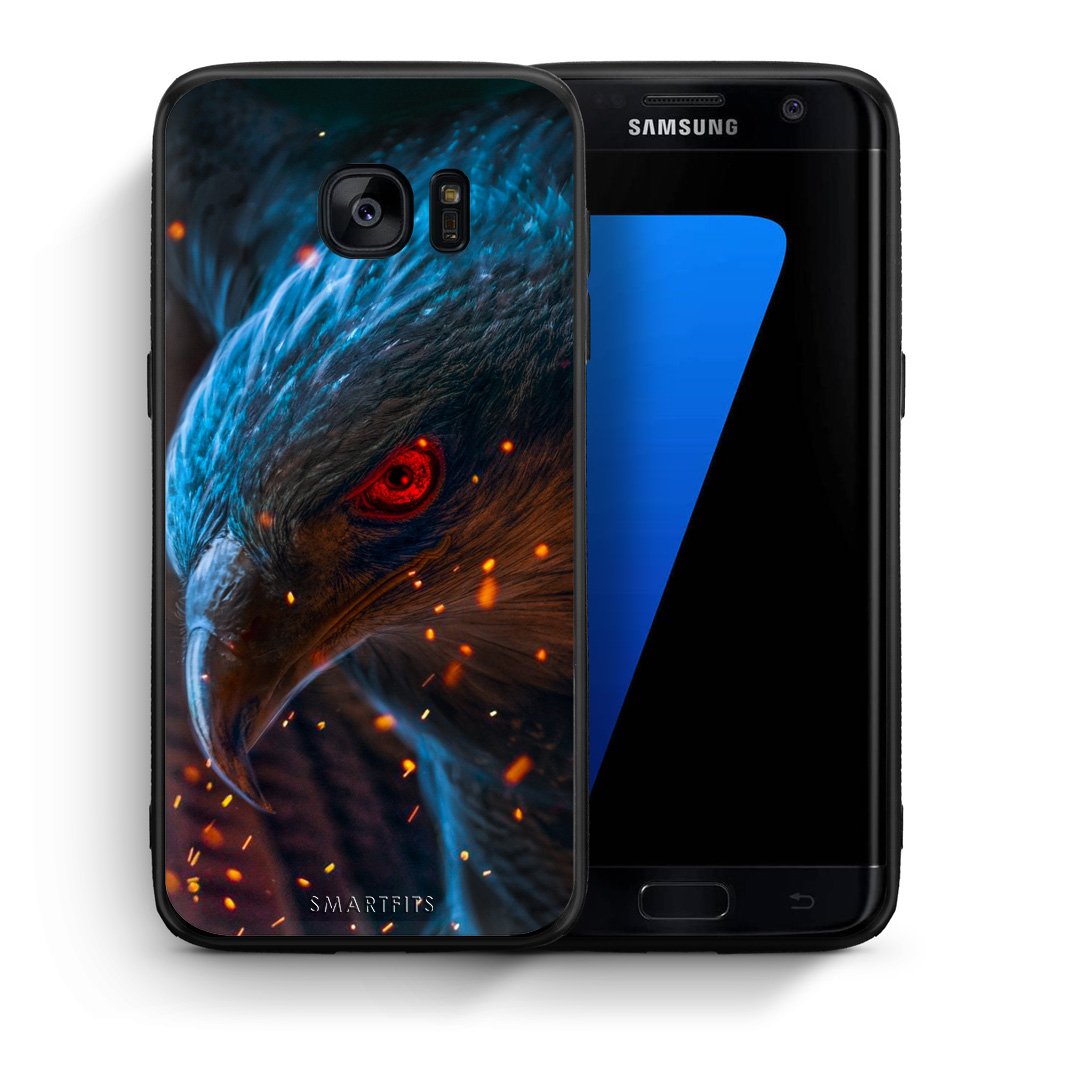 Θήκη Samsung S7 Edge Eagle PopArt από τη Smartfits με σχέδιο στο πίσω μέρος και μαύρο περίβλημα | Samsung S7 Edge Eagle PopArt case with colorful back and black bezels