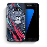 Thumbnail for Θήκη Samsung S7 Edge Lion Designer PopArt από τη Smartfits με σχέδιο στο πίσω μέρος και μαύρο περίβλημα | Samsung S7 Edge Lion Designer PopArt case with colorful back and black bezels