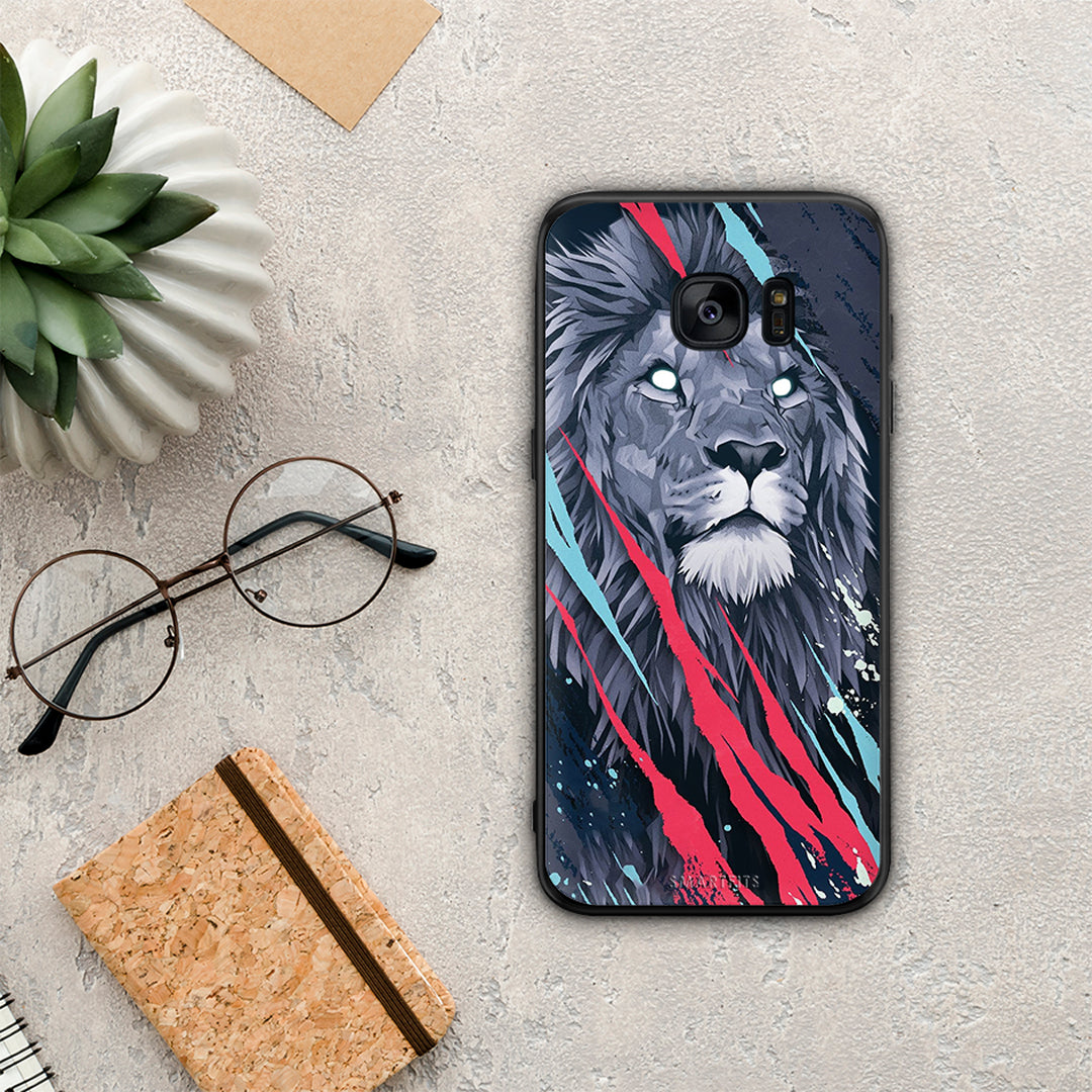 PopArt Lion Designer - Samsung Galaxy S7 Edge θήκη