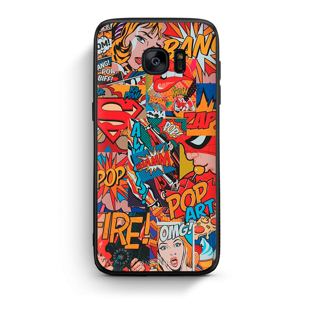samsung s7 edge PopArt OMG θήκη από τη Smartfits με σχέδιο στο πίσω μέρος και μαύρο περίβλημα | Smartphone case with colorful back and black bezels by Smartfits