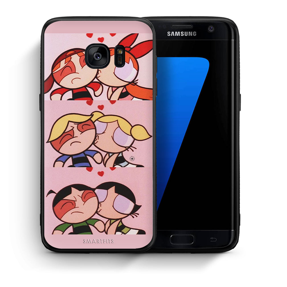 Θήκη Αγίου Βαλεντίνου Samsung S7 Edge Puff Love από τη Smartfits με σχέδιο στο πίσω μέρος και μαύρο περίβλημα | Samsung S7 Edge Puff Love case with colorful back and black bezels