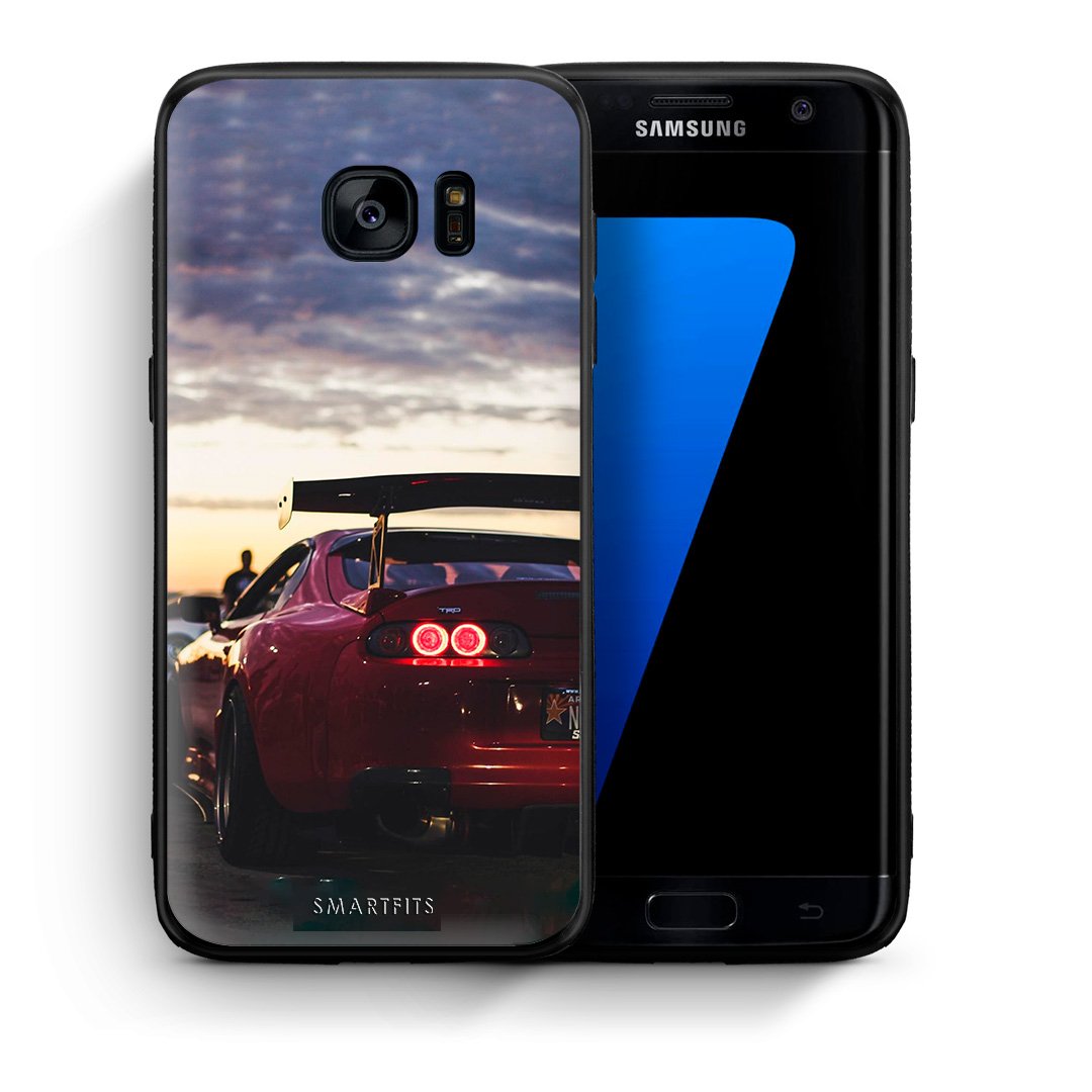 Θήκη Samsung S7 Edge Racing Supra από τη Smartfits με σχέδιο στο πίσω μέρος και μαύρο περίβλημα | Samsung S7 Edge Racing Supra case with colorful back and black bezels