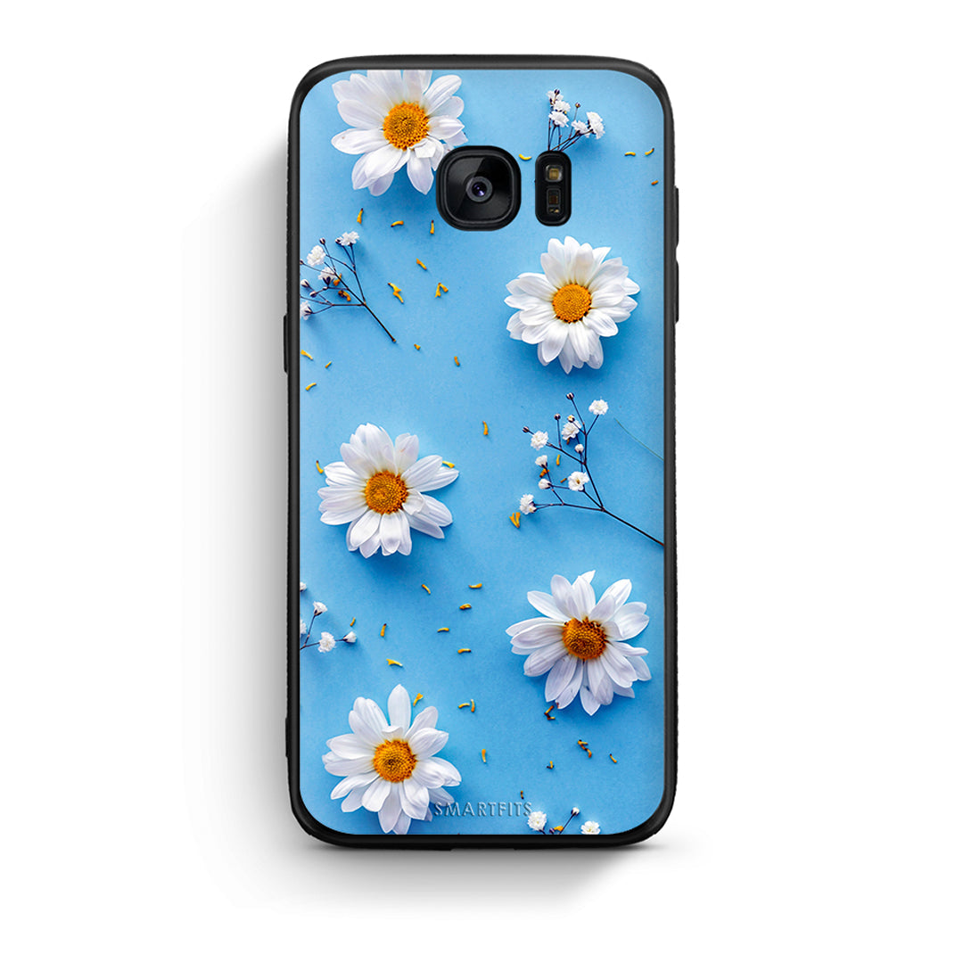 samsung s7 edge Real Daisies θήκη από τη Smartfits με σχέδιο στο πίσω μέρος και μαύρο περίβλημα | Smartphone case with colorful back and black bezels by Smartfits