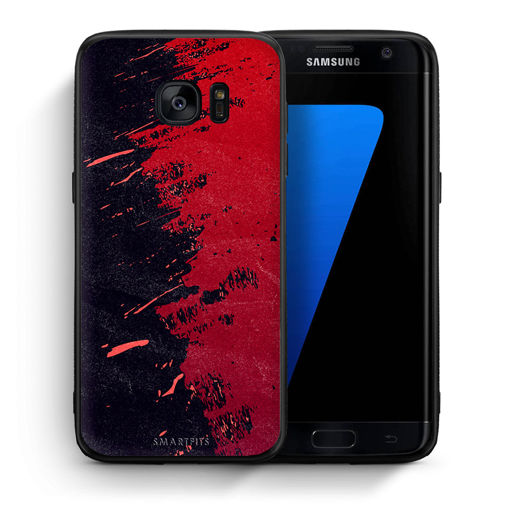 Θήκη Αγίου Βαλεντίνου Samsung S7 Edge Red Paint από τη Smartfits με σχέδιο στο πίσω μέρος και μαύρο περίβλημα | Samsung S7 Edge Red Paint case with colorful back and black bezels